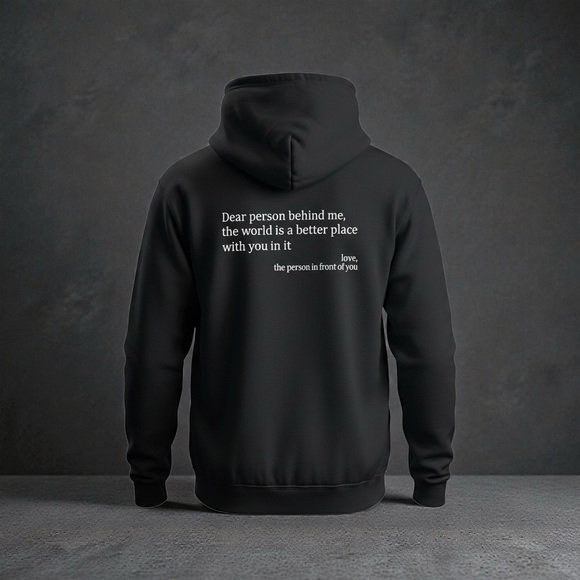 Empowering Black Hoodie with Motivational Message - Picture 2 of 2
